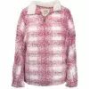 Dylan By True Grit Dylan Patterned Frosty Tipped Pile 1/4 Zip Stadium Pullover Womens